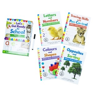 Wipe Clean: Let's Get Ready for School - 4 Book Set (Inc Pen) #BK341 - Img 2