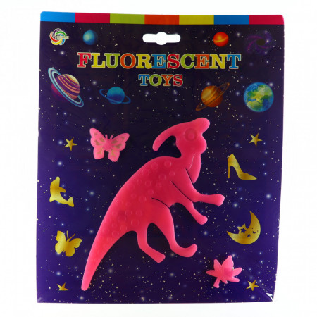 Decoratiune pentru camera copilului, Dinozaur fosforescent, Roz