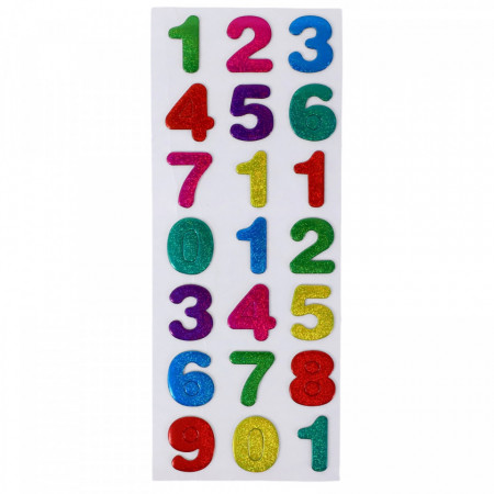 Set Sticker 3D pentru copii, Cifre, 21 piese, CB405, 2 cm, Multicolor