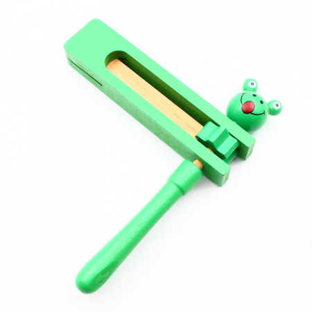 Zornaitoare din lemn, Fericitul zgomotos, Verde, 16.5 cm