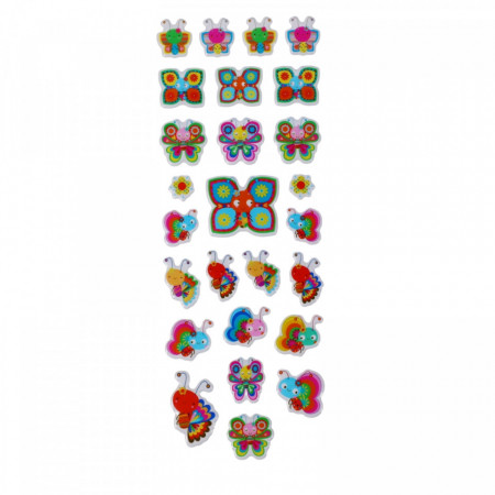 Set Sticker 3D pentru copii, Insecte, 26 piese, LVA007, 1 - 3 cm, Multicolor