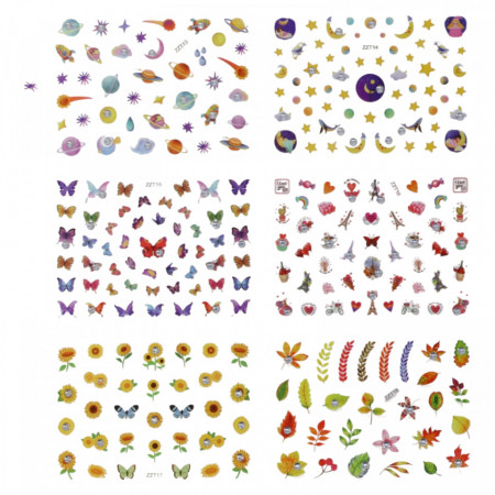 Stickere pentru decor unghii, ZZT13-18, Multicolor