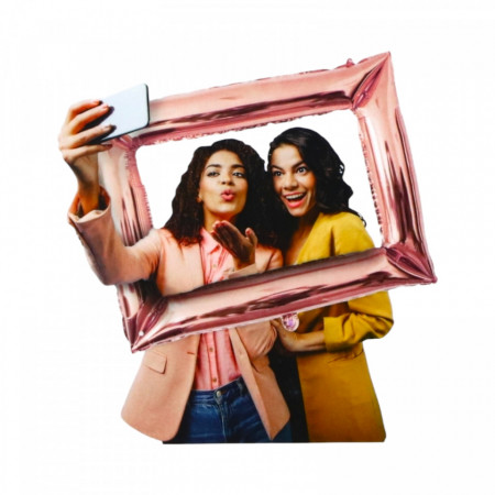 Balon rama pentru selfie, NO432, 98 x 80 cm, Roz