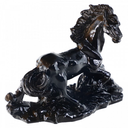 Calul succesului, remediu Feng Shui, rasina, NO1028, 6 x 7.3 cm, Negru