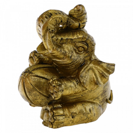 Decoratiune Feng Shui, Elefant, Bunastare, Noroc, Bani, NO546, 4 x 5 cm, Auriu