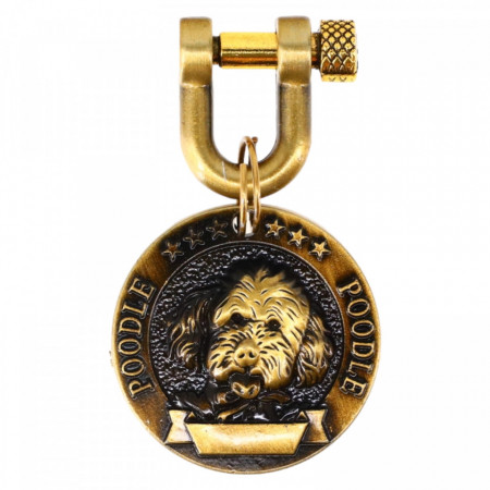 Medalion pentru catei, Poodle, NO543, 3 cm, Auriu