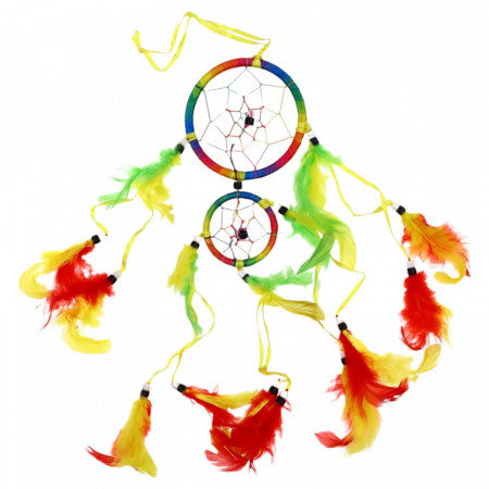 Prinzator de vise, cu 2 cercuri si 5 fire, Feng Shui, NO2046, 33 cm, Multicolor
