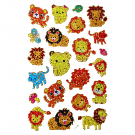 Set 22 stickere copii, 3D, Lei, TTS-008, 2 - 3 cm, Multicolor