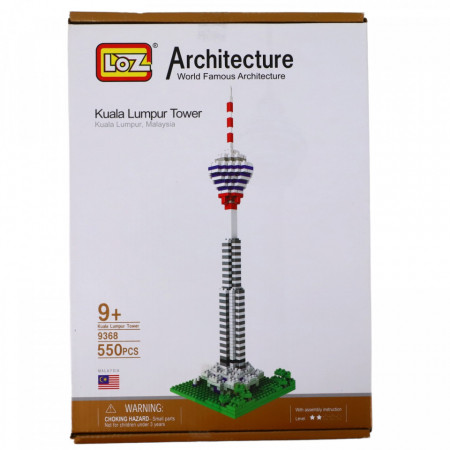 Set de constructie, Turnul Kuala Lumpur, NO543, 550 piese, 31 cm, Multicolor