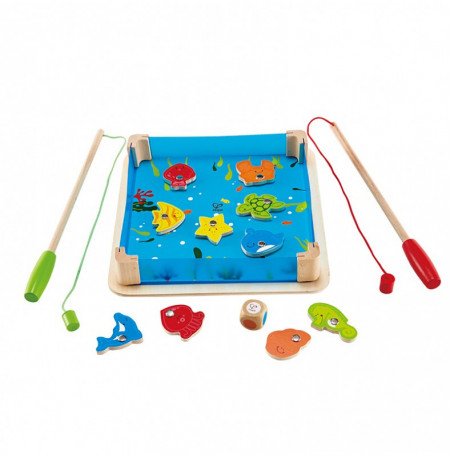 Joc de Pescuit Magnetic din Lemn, Partat pentru Copii Educativ si Distractiv