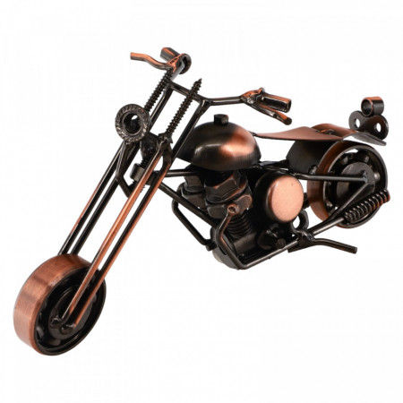 Macheta Motocicleta chopper harley davidson, din metal, NO856B, 8.5 x 16 cm, Maro