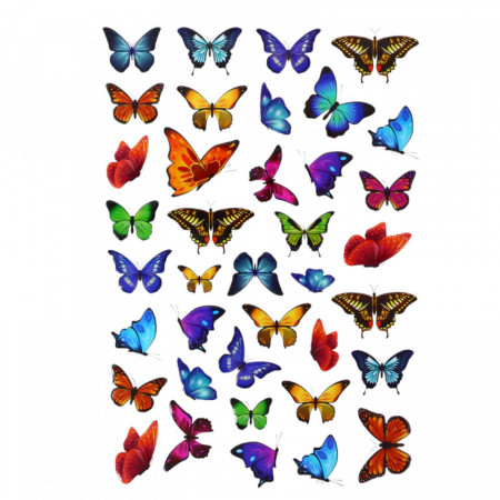 Set Sticker 3D pentru copii, Fluturi, 38 piese, ALP097, 3 - 4 cm, Multicolor
