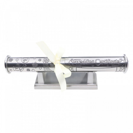 Suport din antimoniu pentru certificat de casatorie, 24 cm, Argintiu