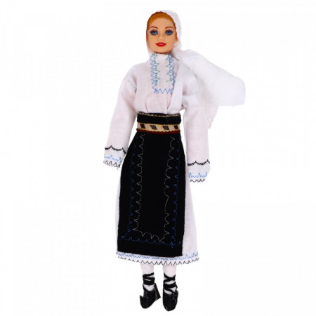 Papusa in costum traditional Dobrogea, Romania, 27.5 cm, Multicolor