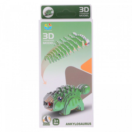 Puzzle 3D Dinozaur, Ankylosaurus, carton dur, NOP536, 28 piese
