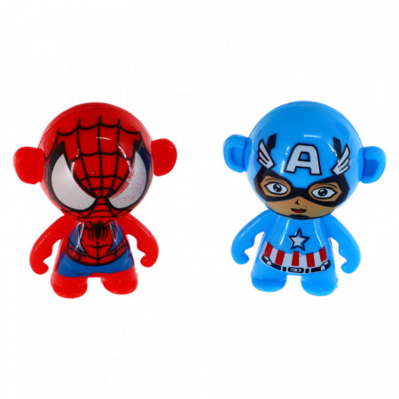 Set 2 figurine Thumbler, Hopa mitica, Capitanul america si Spiderman, NO71, 3.5 cm, Multicolor