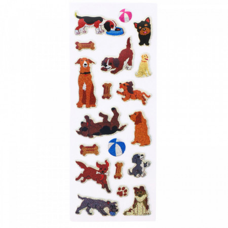 Set Sticker 3D pentru copii, Caini, 18 piese, CB435, 1 - 4 cm, Multicolor