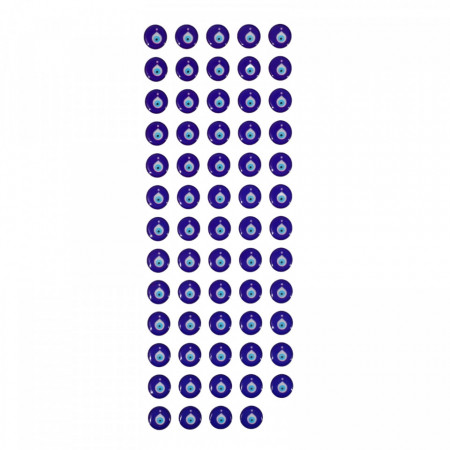 Set Sticker 3D pentru copii, Ochiul Norocos, Turcesc, 64 piese, VK88, 0.9 cm, Albastru