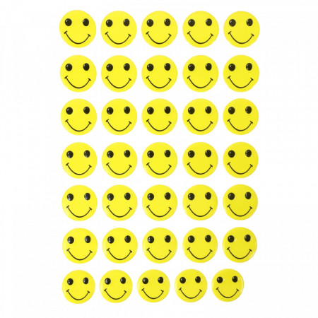 Set Sticker 3D pentru copii, Smile, Zambete, 35 piese, ALP049, 2.8 cm, Galben