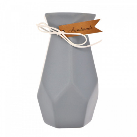 Vaza din ceramica, 18.5 x 9 cm, Gri