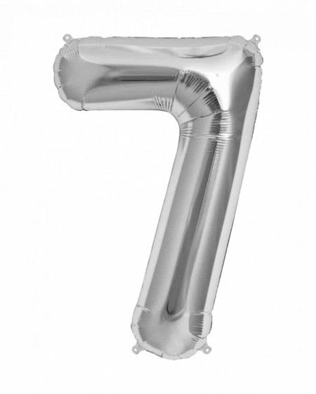 Balon din folie metalizata, 80 cm, cifra 7, Argintiu