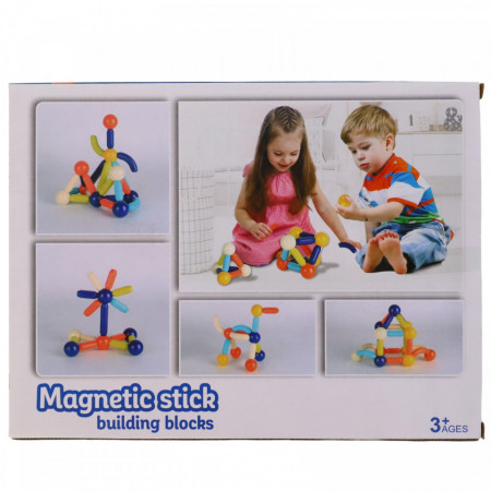 Set de constructie magnetic, NO011, 3 ani, 36 piese, Multicolor