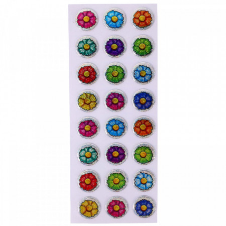 Set Sticker 3D pentru copii, Flori, 24 piese, CB411, 2 cm, Multicolor