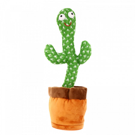 Cactus Vorbitor si Dansator, 32 cm, danseaza si repeta ceea ce spune copilul, Verde