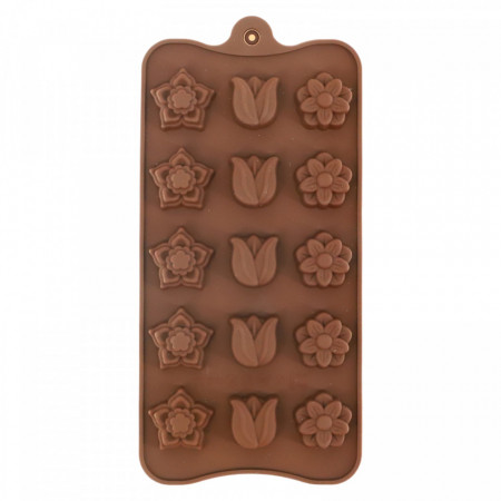 Forma pentru ciocolata, Silicon, NO5666, rezista la - 40 + 240 grade celsius, 21 x 10.5 cm, Maro