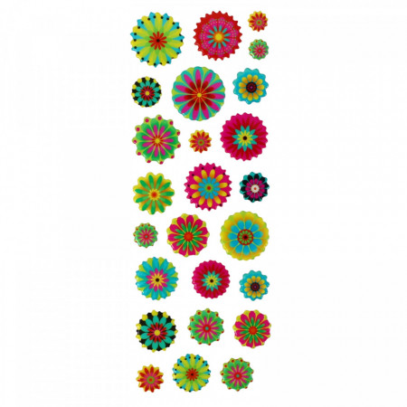 Set Sticker 3D pentru copii, Flori, 25 piese, LVA015, 1 - 2 cm, Multicolor