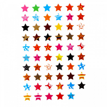 Set Sticker 3D pentru copii, Stelute, 60 piese, ALP037, 2 cm, Multicolor