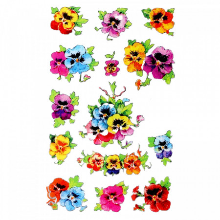 Set Sticker pentru copii, Flori, 14 piese, Q35, 1 - 3 cm, Multicolor