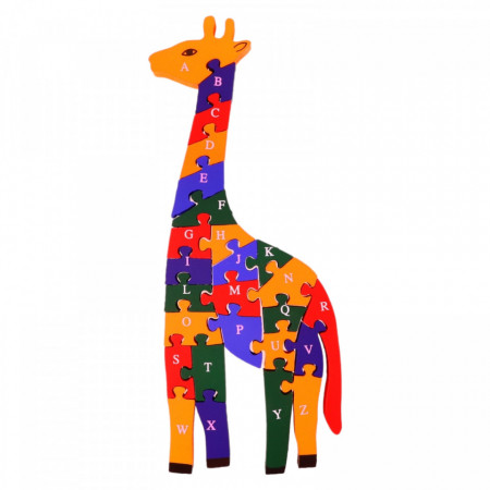 Puzzle lemn girafa, multicolor, NO349, 26 pcs, 39x14 cm