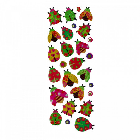 Set Sticker 3D pentru copii, Gandacei, 27 piese, LVA012, 1 - 2 cm, Multicolor