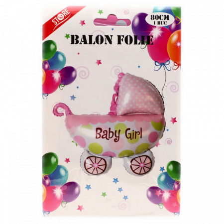 Balon folie, Baby Girl, roz, 80 cm