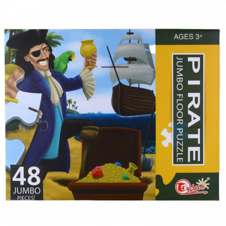 Puzzle Jumbo, 48 piese, 90 x 60 cm, Piratii si Jack Sparrow