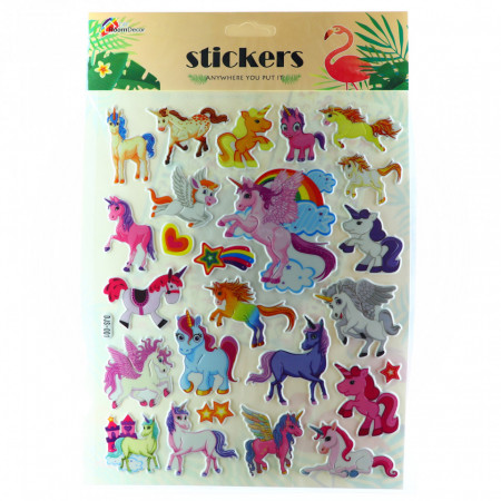 Set 25 abtibilduri Unicorn, pentru copii, multicolor