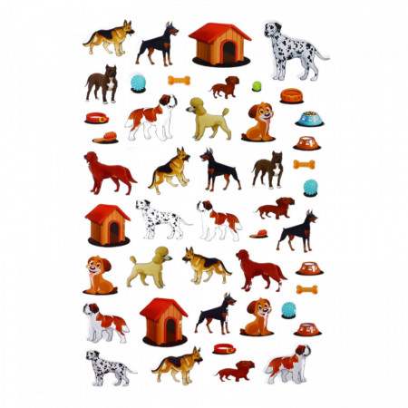 Set Sticker 3D pentru copii, Catelusi, 46 piese, ALP098, 1 - 5 cm, Multicolor