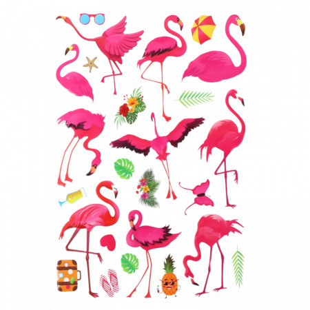 Set Sticker 3D pentru copii, Flamingo, 25 piese, ALP209, 1.6 - 9.8 cm, Multicolor