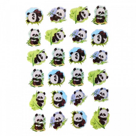 Set Sticker 3D pentru copii, Panda, 24 piese, ALP105, 4 - 4.7 cm, Multicolor