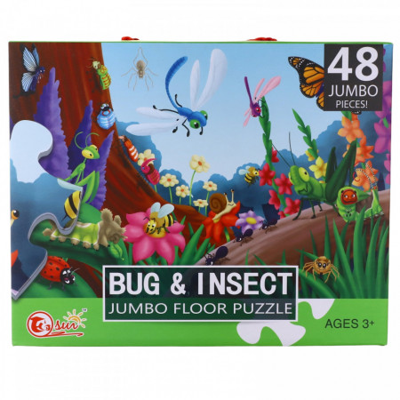 Puzzle Jumbo, 48 piese, 90 x 60 cm, Insecte si Gandacei