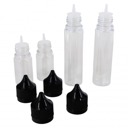 Set 4 Sticlute pentru lichid vape, NO594, 30 / 60 ml, Transparent