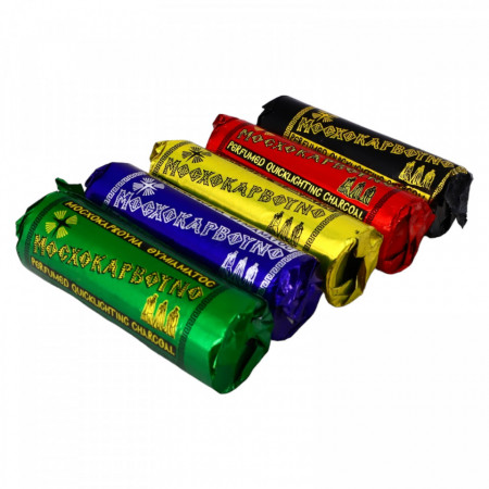 Set 5 pachete de carbune bisericesc cu aroma de tamaie, NO312, Multicolor