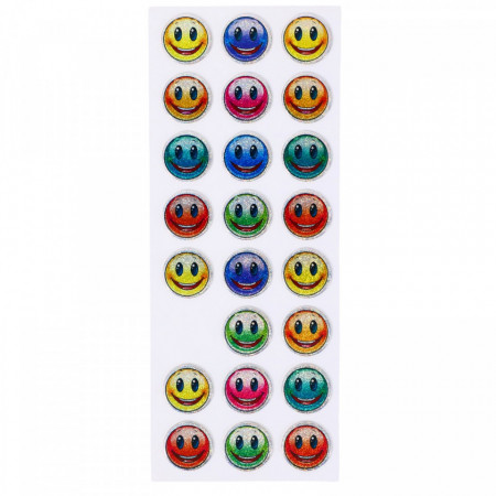 Set Sticker 3D pentru copii, Emoji, 23 piese, 1.7 cm, Multicolor