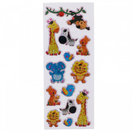 Set Sticker 3D pentru copii, Pasari si animale, 13 piese, CB432, 1 - 5 cm, Multicolor