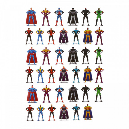 Set Sticker 3D pentru copii, Supereroi, 38 piese, ALP226, 3.5 cm, Multicolor