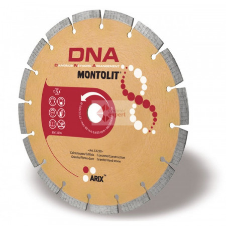 Disc diamantat Montolit DNA LX350 - taiere uscata - pt. beton, granit, piatra dura, etc.