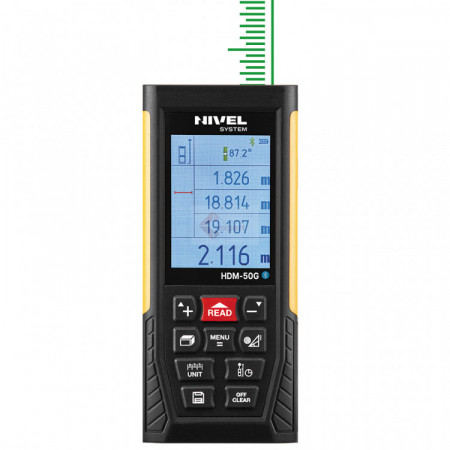 Telemetru cu laser verde, USB/Bluetooth 50m, HDM-50G - Nivel System