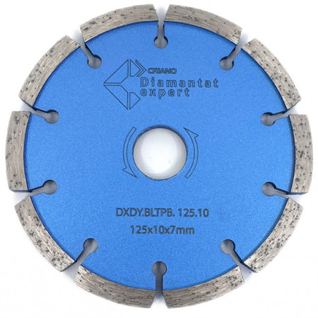 Disc diamantat pentru taiere de rosturi de dilatare in Beton si Sapa 125x22,2mm cu grosime de 10mm Standard Profesional - BlueLine - DXDY.ROST.125.10