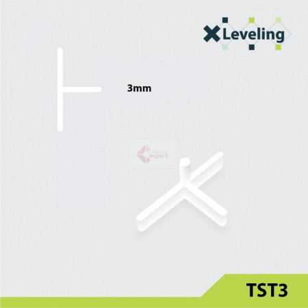Distantiere tip T ( Teuri ) pt. placi - gresie si faianta - Rost 3 mm - 500 buc - XLEV-TST3-500